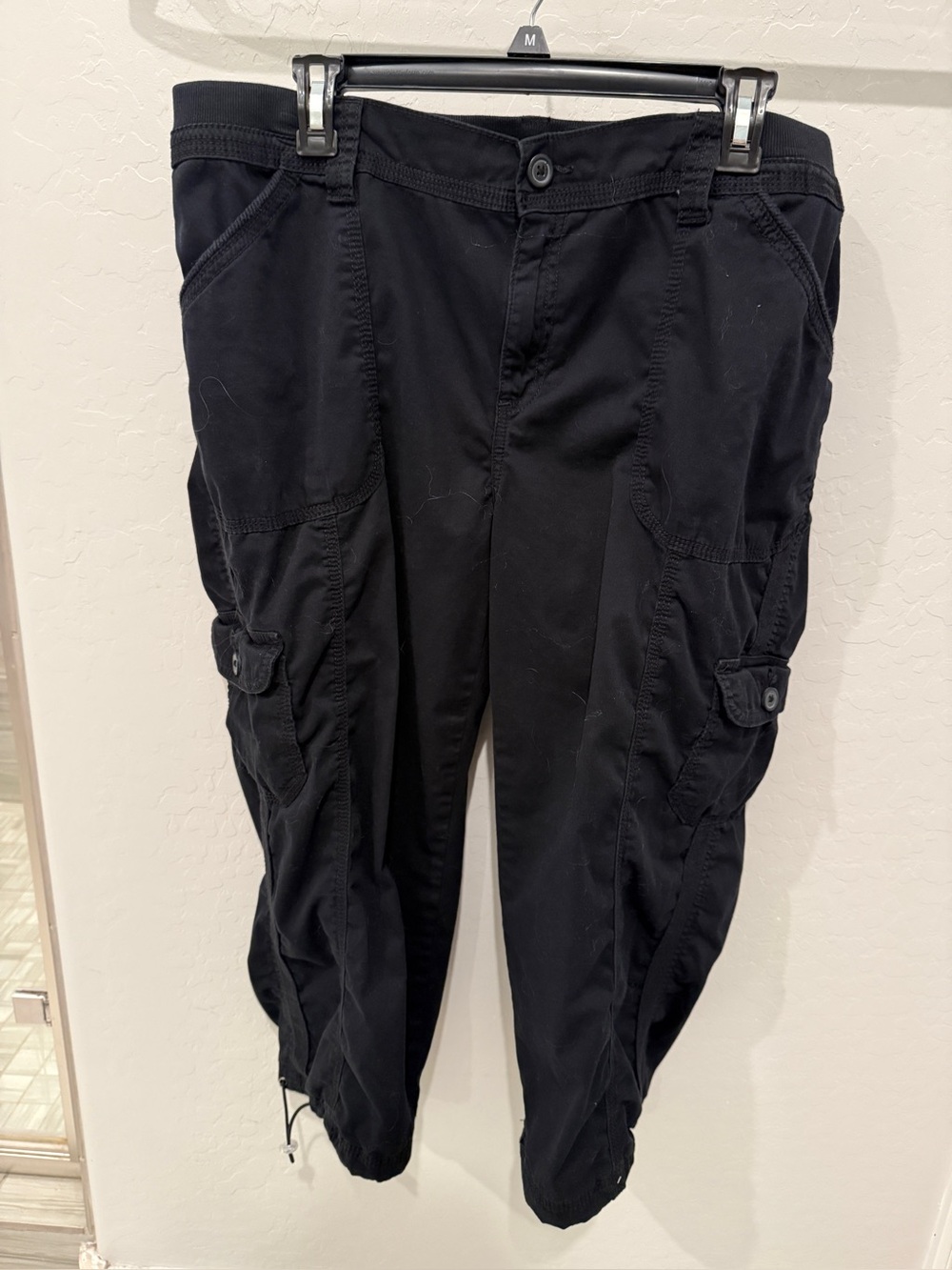 Style & Co. Black Cargo Capris with Drawcord Cuffs